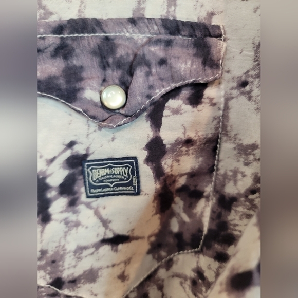 Denim and Supply by Ralph Lauren Viscose Pearl Snap Western Blouse Size M - Picture 4 of 10
